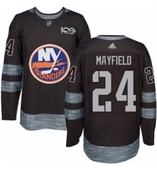 Mens Adidas New York Islanders 24 Scott Mayfield Authentic Black 1917 2017 100th Anniversary NHL Jersey 