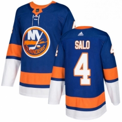 Mens Adidas New York Islanders 4 Robin Salo Premier Royal Blue Home NHL Jersey 