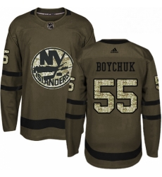 Mens Adidas New York Islanders 55 Johnny Boychuk Premier Green Salute to Service NHL Jersey 