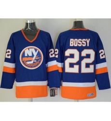 New York Islanders #22 Mike Bossy Baby Blue CCM Throwback Stitched Jersey