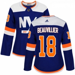 Womens Adidas New York Islanders 18 Anthony Beauvillier Premier Blue Alternate NHL Jersey 