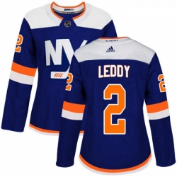 Womens Adidas New York Islanders 2 Nick Leddy Premier Blue Alternate NHL Jersey 