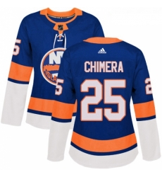 Womens Adidas New York Islanders 25 Jason Chimera Authentic Royal Blue Home NHL Jersey 