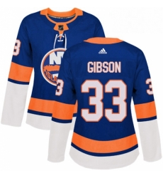 Womens Adidas New York Islanders 33 Christopher Gibson Premier Royal Blue Home NHL Jersey 