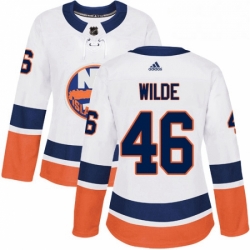 Womens Adidas New York Islanders 46 Bode Wilde Authentic White Away NHL Jersey 