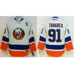 Kids New York Islanders 91 John Tavares White Stitched NHL Jersey