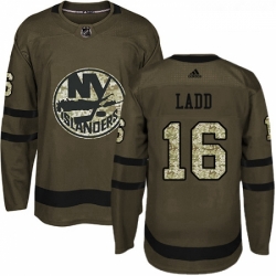 Youth Adidas New York Islanders 16 Andrew Ladd Authentic Green Salute to Service NHL Jersey 