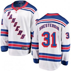 Men Fanatics Branded New York Rangers 31 Igor Shesterkin Breakaway White Away NHL Jersey