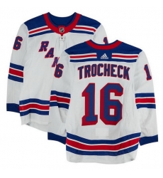 Men New York Rangers 16 Vincent Trocheck White Stitched Hockey Jersey