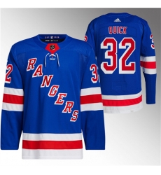 Men New York Rangers 32 Jonathan Quick Royal Stitched Jersey