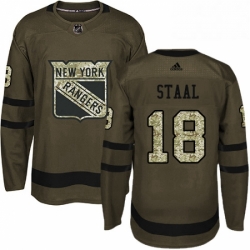 Mens Adidas New York Rangers 18 Marc Staal Premier Green Salute to Service NHL Jersey 