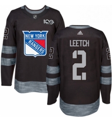 Mens Adidas New York Rangers 2 Brian Leetch Premier Black 1917 2017 100th Anniversary NHL Jersey 