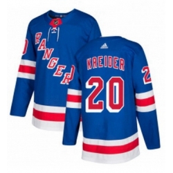 Mens Adidas New York Rangers 20 Chris Kreider Authentic Royal Blue Home NHL Jersey 