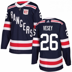 Mens Adidas New York Rangers 26 Jimmy Vesey Authentic Navy Blue 2018 Winter Classic NHL Jersey 