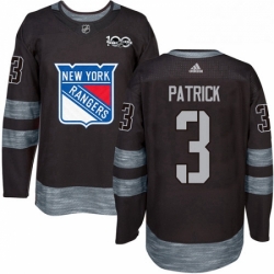 Mens Adidas New York Rangers 3 James Patrick Authentic Black 1917 2017 100th Anniversary NHL Jersey 