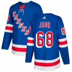 Mens Adidas New York Rangers 68 Jaromir Jagr Authentic Royal Blue Home NHL Jersey 