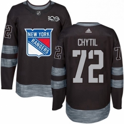 Mens Adidas New York Rangers 72 Filip Chytil Authentic Black 1917 2017 100th Anniversary NHL Jersey 