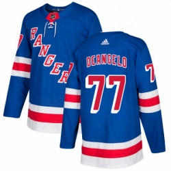 Mens Adidas New York Rangers 77 Anthony DeAngelo Authentic Royal Blue Home NHL Jersey 