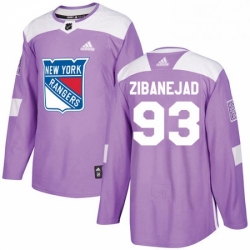 Mens Adidas New York Rangers 93 Mika Zibanejad Authentic Purple Fights Cancer Practice NHL Jersey 