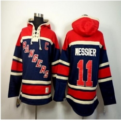 New York Rangers #11 Mark Messier Navy Blue Sawyer Hooded Sweatshirt Stitched NHL jersey