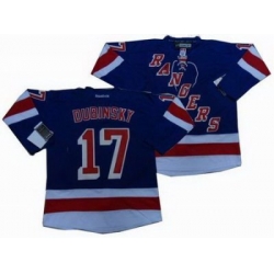 New York Rangers #17 BRANDON DUBINSKY blue jerseys