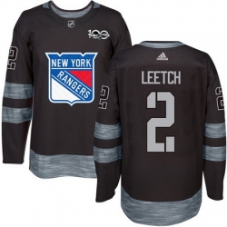 Rangers #2 Brian Leetch Black 1917 2017 100th Anniversary Stitched NHL Jersey