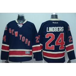 Rangers #24 Oscar Lindberg Navy Blue Stitched NHL Jersey