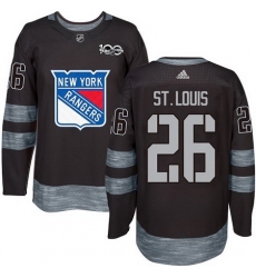 Rangers #26 Martin St Louis Black 1917 2017 100th Anniversary Stitched NHL Jersey