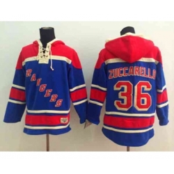 nhl jerseys new york rangers #36 zuccarello blue[pullover hooded sweatshirt]