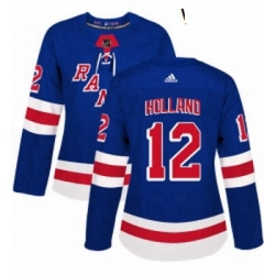 Womens Adidas New York Rangers 12 Peter Holland Authentic Royal Blue Home NHL Jersey 