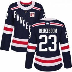 Womens Adidas New York Rangers 23 Jeff Beukeboom Authentic Navy Blue 2018 Winter Classic NHL Jersey 