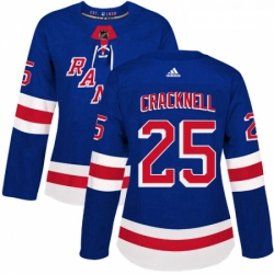 Womens Adidas New York Rangers 25 Adam Cracknell Premier Royal Blue Home NHL Jersey 