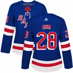 Womens Adidas New York Rangers 28 Tie Domi Premier Royal Blue Home NHL Jersey 