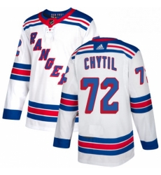 Womens Adidas New York Rangers 72 Filip Chytil Authentic White Away NHL Jersey 