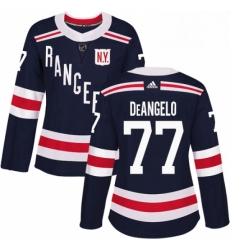 Womens Adidas New York Rangers 77 Anthony DeAngelo Authentic Navy Blue 2018 Winter Classic NHL Jersey 