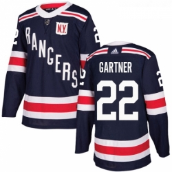 Youth Adidas New York Rangers 22 Mike Gartner Authentic Navy Blue 2018 Winter Classic NHL Jersey 