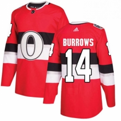 Mens Adidas Ottawa Senators 14 Alexandre Burrows Authentic Red 2017 100 Classic NHL Jersey 