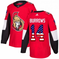 Mens Adidas Ottawa Senators 14 Alexandre Burrows Authentic Red USA Flag Fashion NHL Jersey 