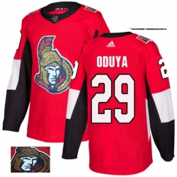 Mens Adidas Ottawa Senators 29 Johnny Oduya Authentic Red Fashion Gold NHL Jersey 