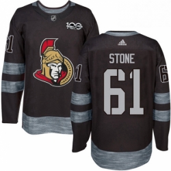 Mens Adidas Ottawa Senators 61 Mark Stone Authentic Black 1917 2017 100th Anniversary NHL Jersey 