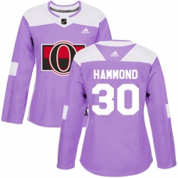 Womens Adidas Ottawa Senators 30 Andrew Hammond Authentic Purple Fights Cancer Practice NHL Jersey 