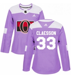 Womens Adidas Ottawa Senators 33 Fredrik Claesson Authentic Purple Fights Cancer Practice NHL Jersey 