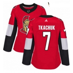 Womens Adidas Ottawa Senators 7 Brady Tkachuk Premier Red Home NHL Jerse