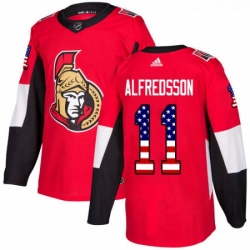 Youth Adidas Ottawa Senators 11 Daniel Alfredsson Authentic Red USA Flag Fashion NHL Jersey 