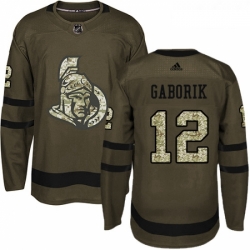 Youth Adidas Ottawa Senators 12 Marian Gaborik Premier Green Salute to Service NHL Jersey 