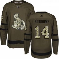 Youth Adidas Ottawa Senators 14 Alexandre Burrows Authentic Green Salute to Service NHL Jersey 