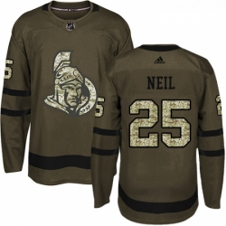 Youth Adidas Ottawa Senators 25 Chris Neil Authentic Green Salute to Service NHL Jersey 