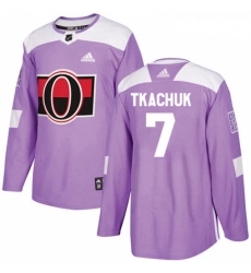 Youth Adidas Ottawa Senators 7 Brady Tkachuk Authentic Purple Fights Cancer Practice NHL Jersey 