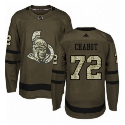 Youth Adidas Ottawa Senators 72 Thomas Chabot Authentic Green Salute to Service NHL Jersey 