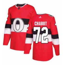 Youth Adidas Ottawa Senators 72 Thomas Chabot Authentic Red 2017 100 Classic NHL Jersey 